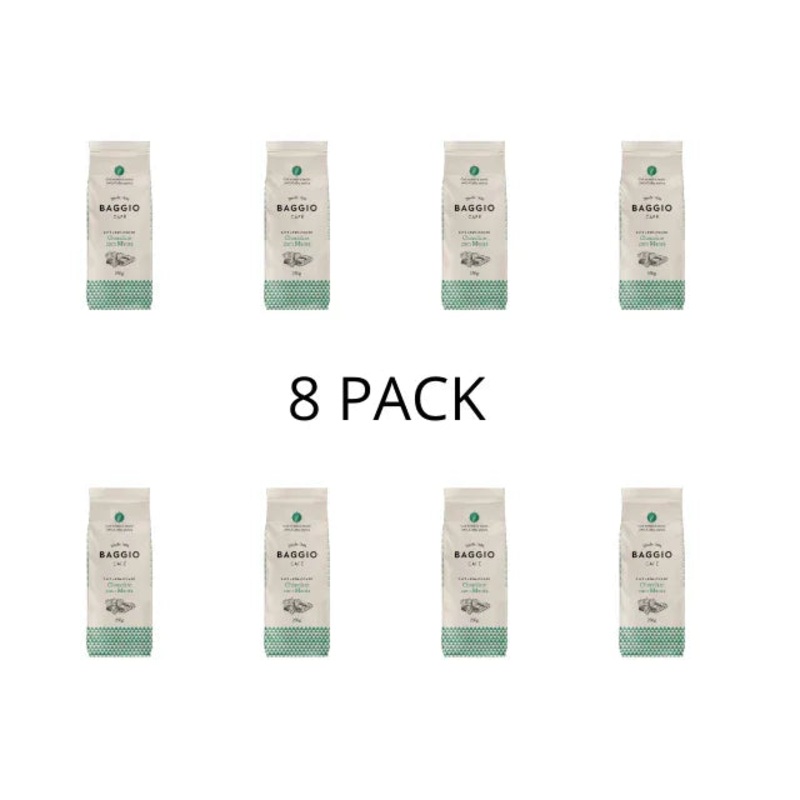 8-Pack BAGGIO Aromas Chocolate Mint Flavored Ground Coffee: A Refreshing Fusion of Chocolate and Mint (8 x 250g / 8.8oz) – Brazilian Arabica Coffee