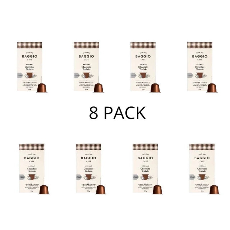 8-Pack BAGGIO Chocolate Truffle Nespresso Capsules: Indulge in Rich Chocolatey Bliss (8 x 10 Capsules) – Brazilian Arabica Coffee