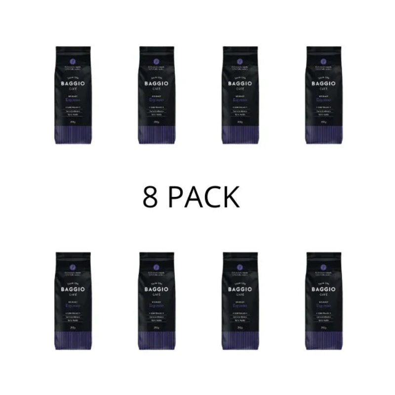 8-Pack Baggio Espresso – Specialty Brazilian Ground Coffee (8 x 250g / 8.81oz) | Award-Winning Aroma and Taste – Brazilian Arabica Coffee