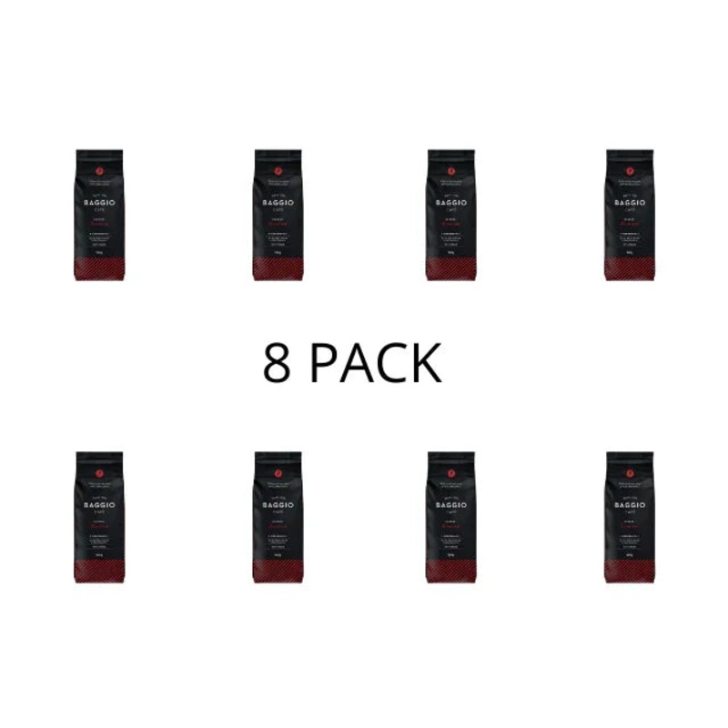 8-Pack BAGGIO Gourmet Bourbon Roasted Beans | Artisanal Brazilian Coffee (8 x 500g / 17.63oz) – Brazilian Arabica Coffee