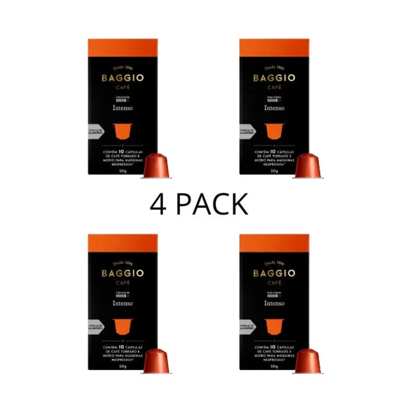 8-Pack Baggio Intenso Coffee Capsules for Nespresso – Rich & Wood-Toned Aroma – 8 x 10 Capsules – Brazilian Arabica Coffee