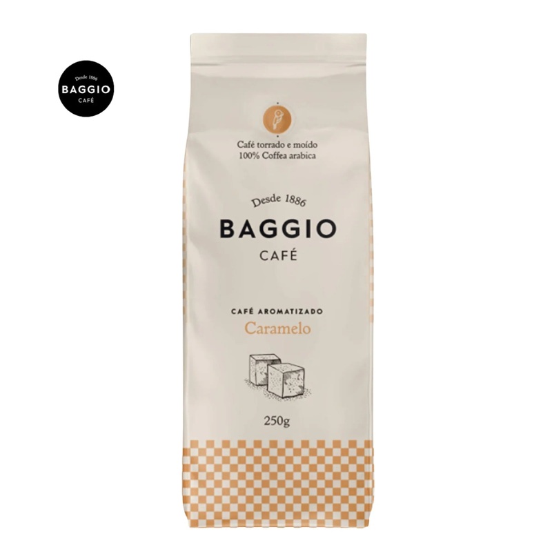 Baggio Aromas Caramel Coffee – Roasted and Ground  (0.25kg – 8.81oz) | Lactose-Free & Gluten-Free – Brazilian Arabica Coffee