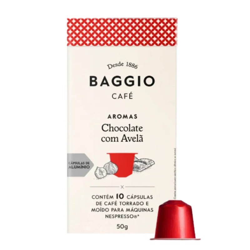 BAGGIO Coffee Chocolate Hazelnut Nespresso Capsules: A Delightful Fusion of Chocolate and Hazelnut (10 Capsules) – Brazilian Arabica Coffee