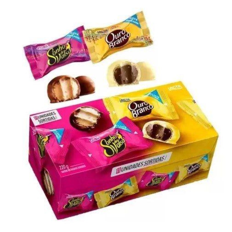 Chocolate Sonho de Valsa + Ouro Branco Bonbon – Box of 220g – LACTA