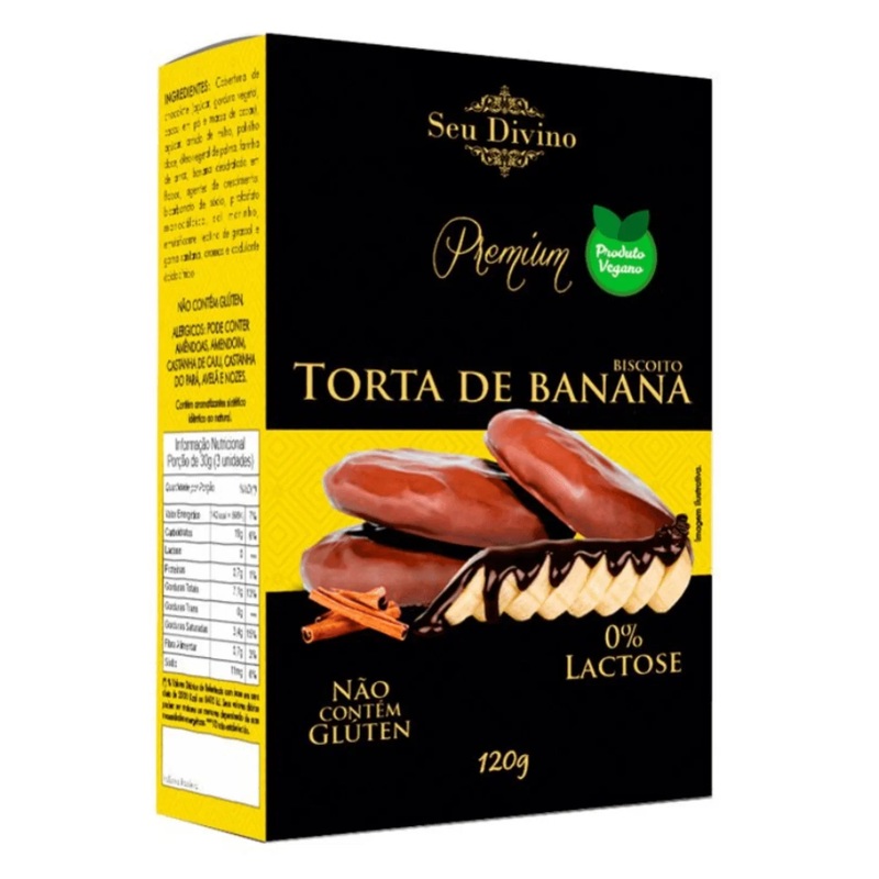 COOKIES – Seu Divino – Premium Banana Pie – Vegan Gluten Free and Milk Free – 120g