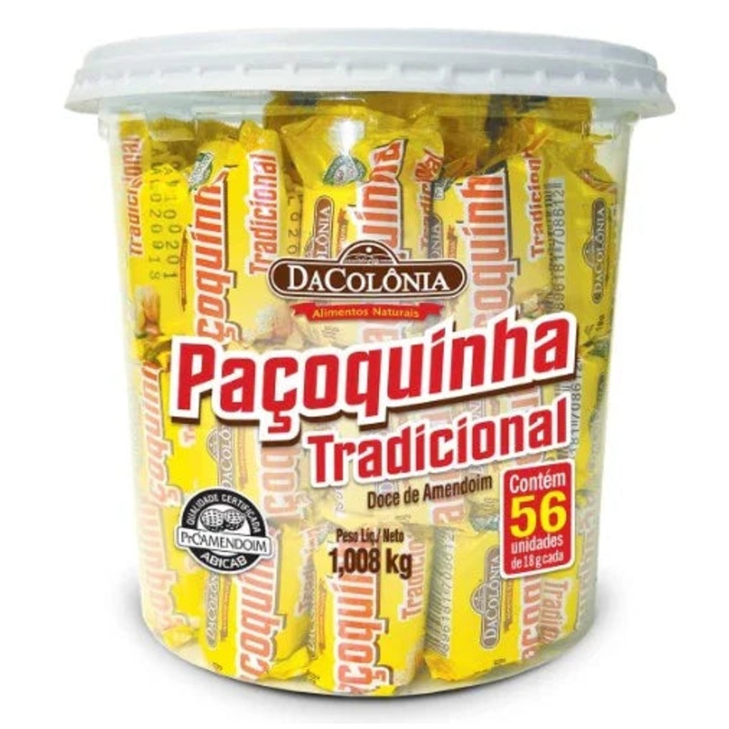 DaColnia Pacoquinha Tradicional Doce de Amendoim 1008 gr. – 56 Ct.
