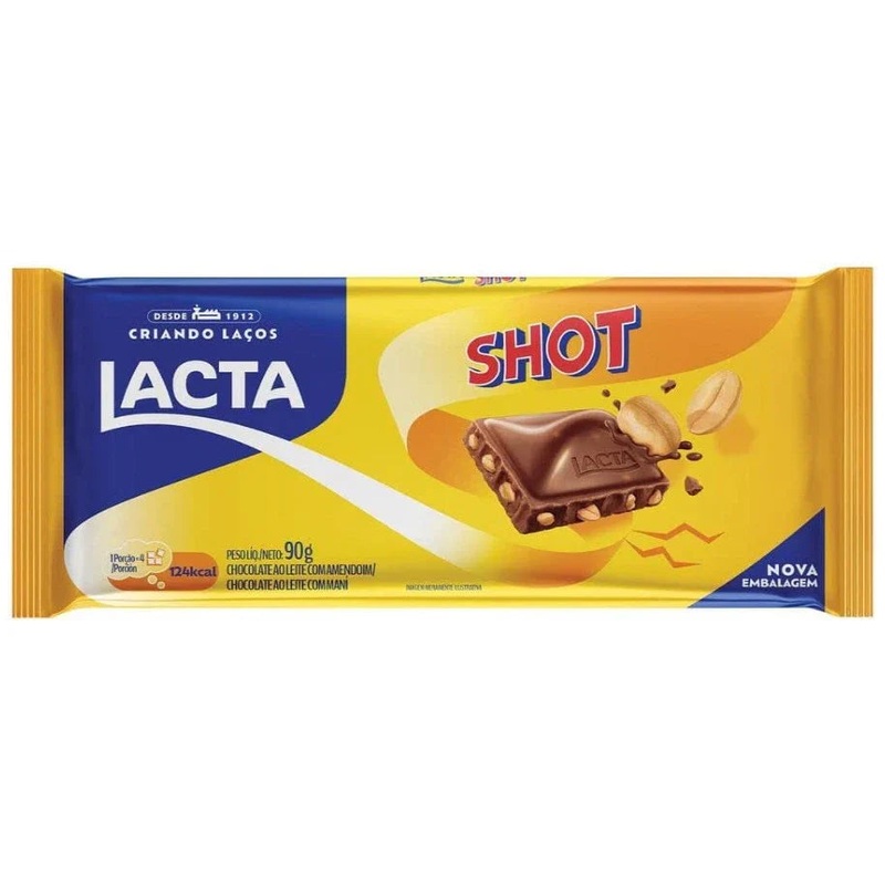 Lacta Shot Milk Chocolate with Peanuts 90g