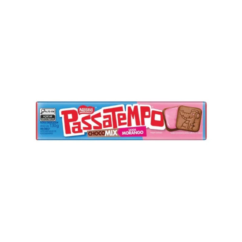 Passatempo Choco Mix: Delightful Chocolate and Strawberry Cream-Filled Cookies – 130g (4,5oz)