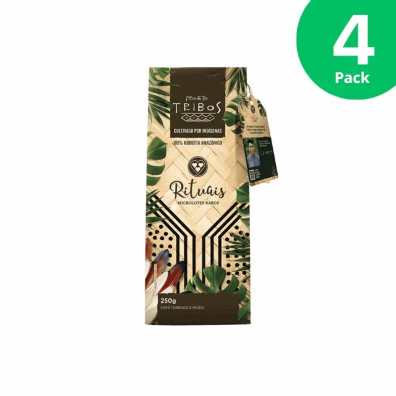 4-Pack 3 Coraes Rituais Tribos Special Micro-Lot Ground Coffee – 4 x 250g (8.8 oz) – Brazilian Arabica Coffee