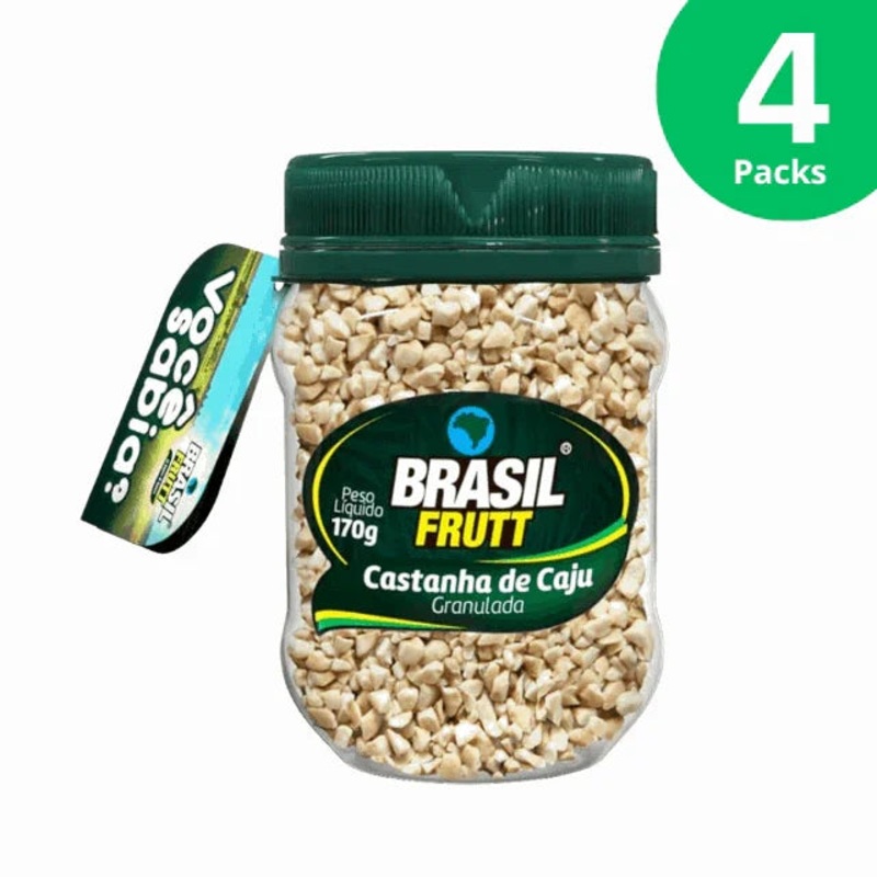 4-Pack Granulated Cashew Nuts – 4 x 170g (6 oz) – Kosher – Brasil Frutt