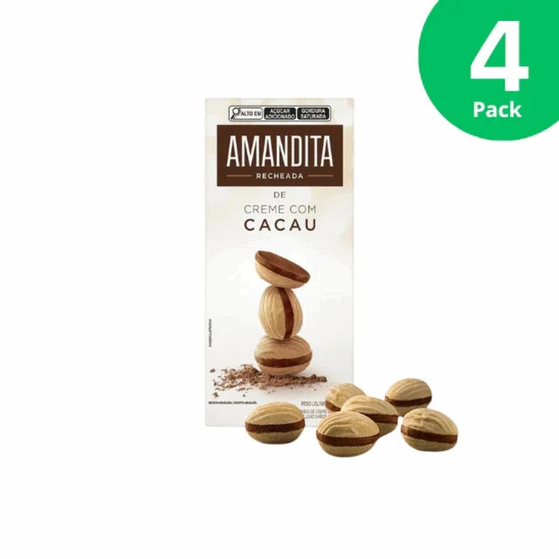 4-Pack Lacta Amandita Wafer with Chocolate-Flavored Filling – 4 x 200g (7.05 oz)