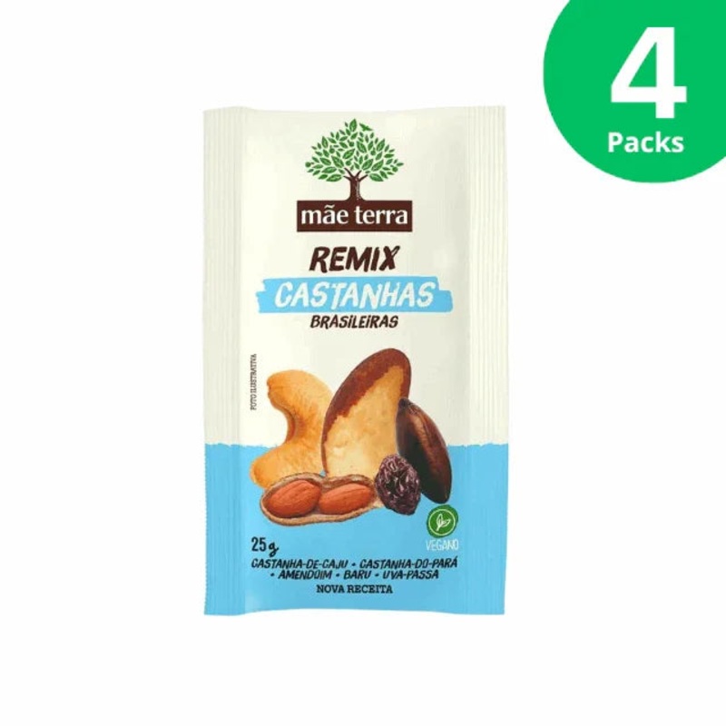 4-Pack Pocket Mix Nuts 4 x 25g (0.88 oz) Me Terra – Vegan