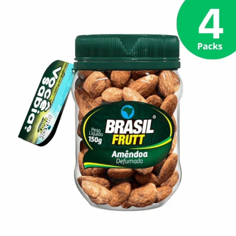 4-Pack Smoked Almonds – 4 x 150g (5.29 oz) – Brasil Frutt