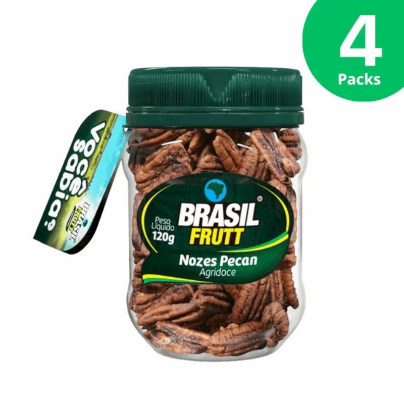4-Pack Sweet and Savory Pecan Nuts – 4 x 120g (4.23 oz) – Kosher – Brasil Frutt
