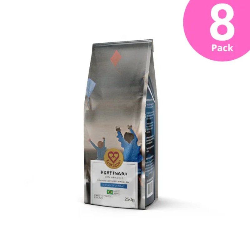 8-Pack 3 Coraes Portinari Gourmet Ground Coffee – Truffled Notes – 8 x 250g (8.8 oz) – Brazilian Arabica Coffee
