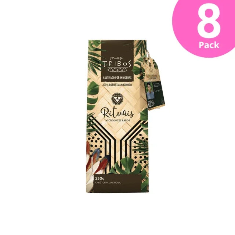 8-Pack 3 Coraes Rituais Tribos Special Micro-Lot Ground Coffee – 8 x 250g (8.8 oz) – Brazilian Arabica Coffee