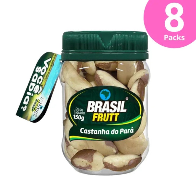 8-Pack Castanha do Par Natural Brazil Nuts – 8 x 150g (5.29 oz) – Kosher – Brasil Frutt