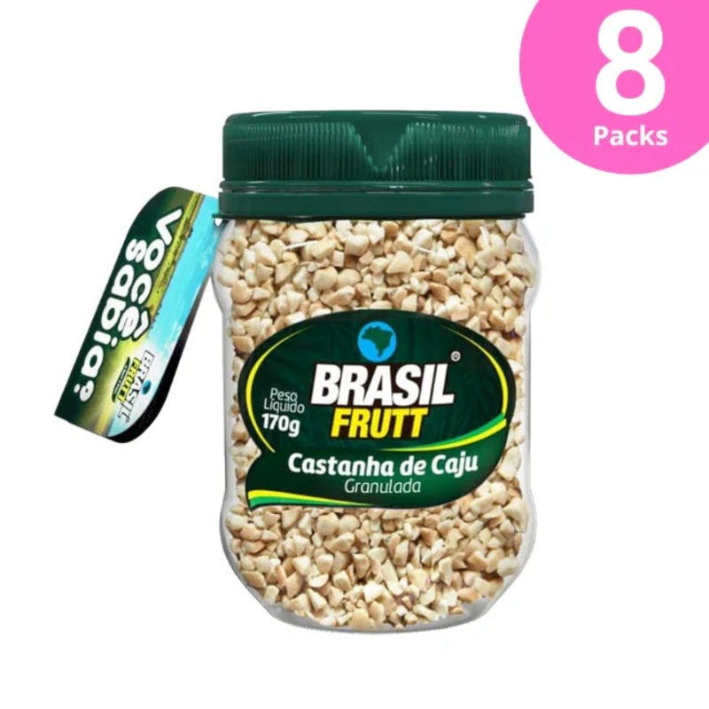 8-Pack Granulated Cashew Nuts – 8 x 170g (6 oz) – Kosher – Brasil Frutt