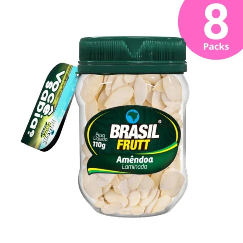 8-Pack Sliced Almonds – Kosher – 8 x 110g (3.88 oz) – Brasil Frutt