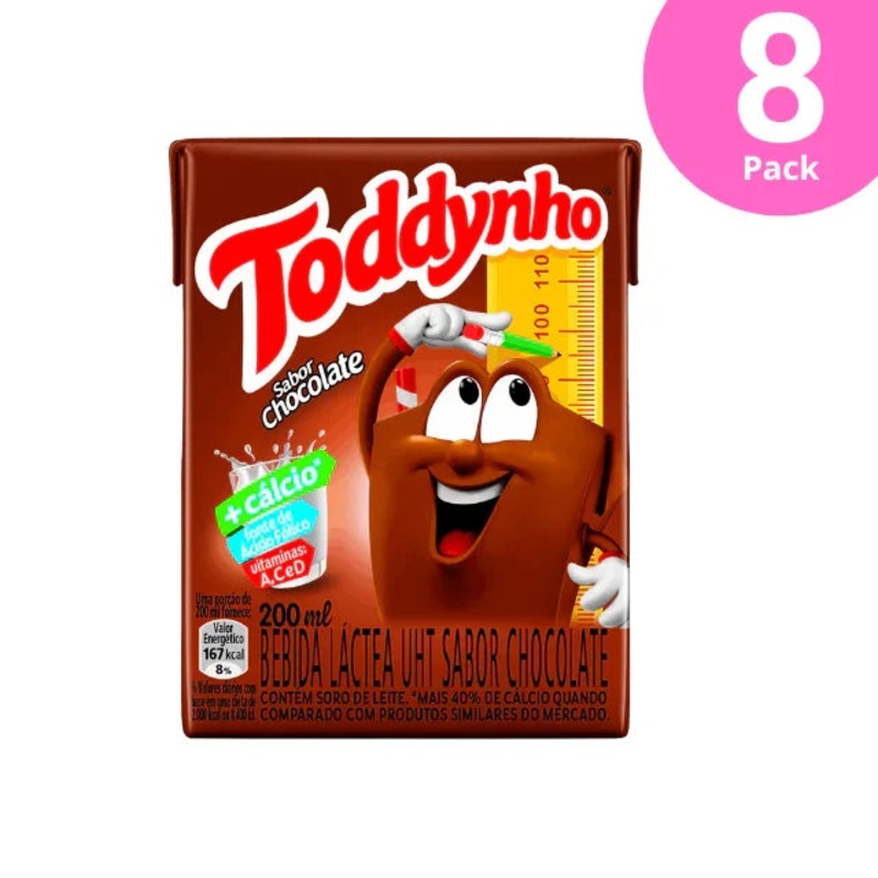 8-Pack Toddynho Chocolate Milk Drink – 8 x 200ml Box