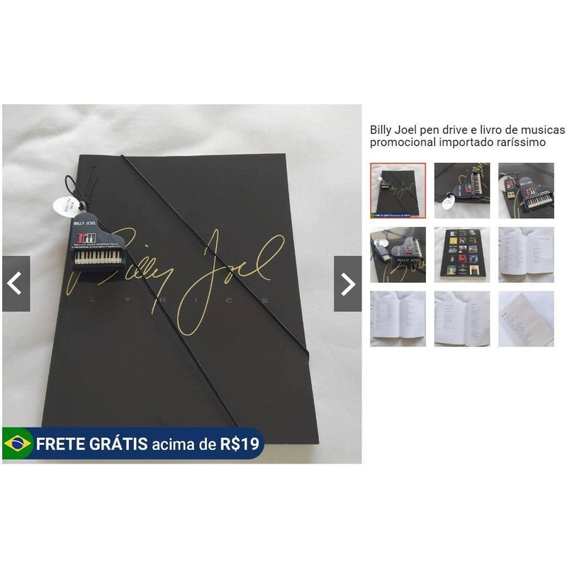 Personal Shopper | Buy from Brazil – Billy Joel pen drive e livro de musicas promocional importado rarssimo – 1 item (DDP)