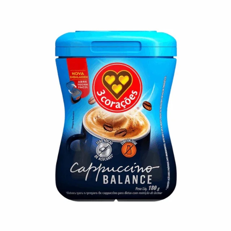 3 Coraes Cappuccino Balance Lactose-Free Instant Mix 180g (6.35 oz) – Sugar-Free
