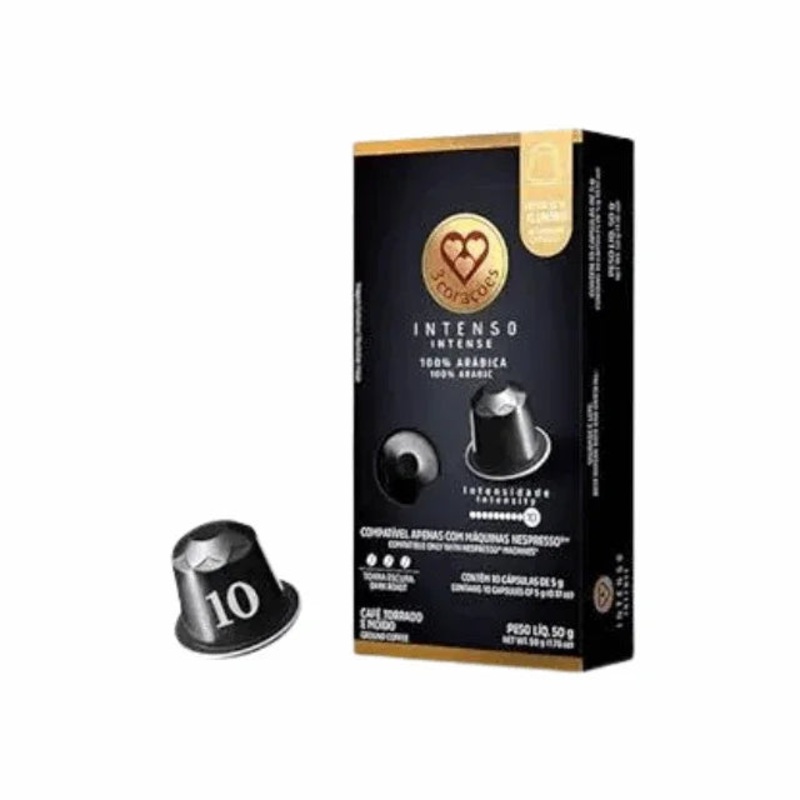 3 Coraes Intenso Espresso Coffee Pods – Nespresso Compatible – 50g (1.76 oz), 10 Capsules
