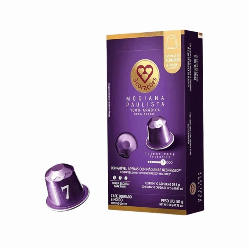 3 Coraes Mogiana Paulista Coffee Pods – Nespresso Compatible – 50g (1.76 oz), 10 Capsules – Arabica Coffee