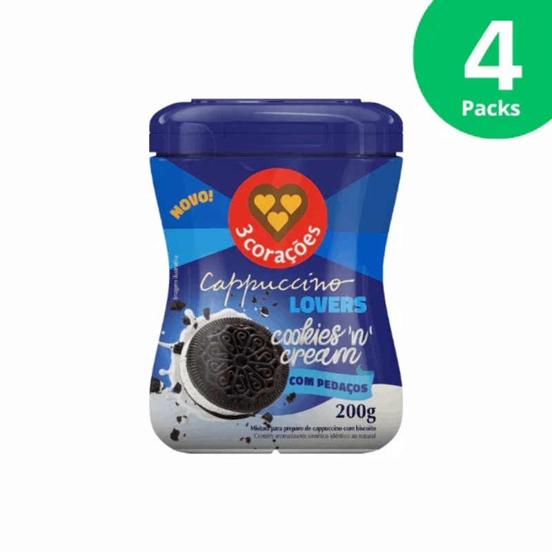 4-Pack 3 Coraes Cookies ‘n’ Cream Cappuccino Instant Mix – 4 x 200g (7.05 oz)