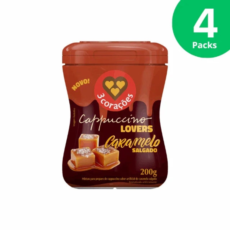 4-Pack 3 Coraes Salted Caramel Cappuccino Instant Mix – 4 x 200g (7.05 oz)