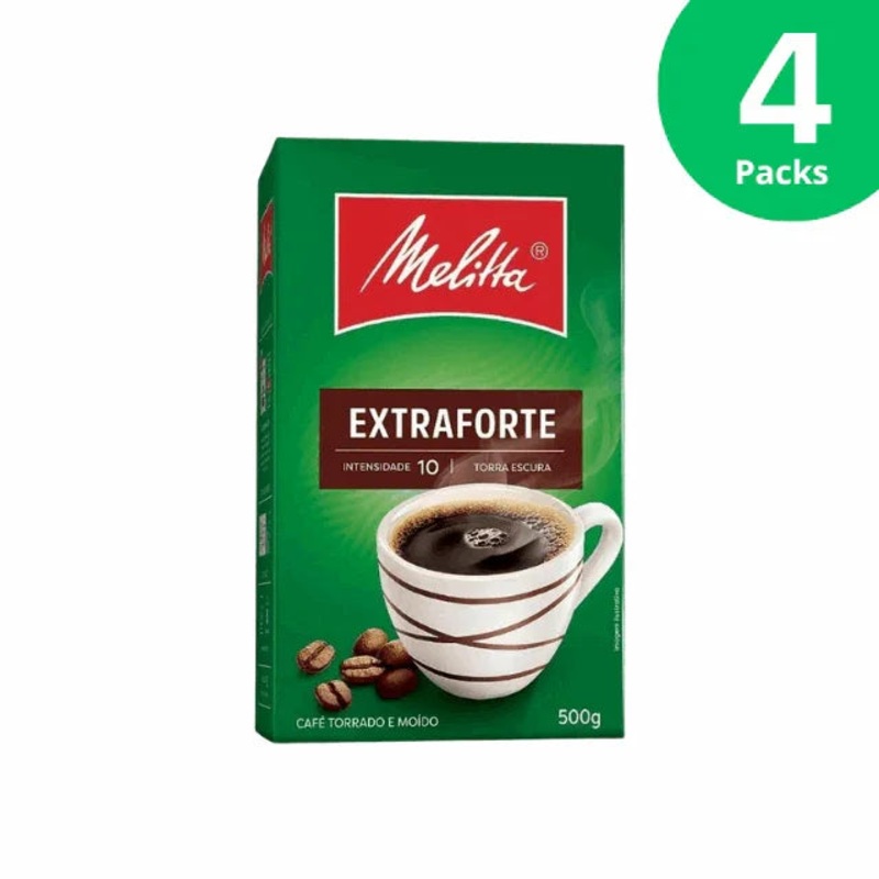 4-Pack Melitta Extra Forte/Strong Ground Coffee – 4 x 500g / 17.6 oz