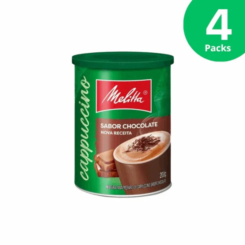 4-Pack Melitta Instant Chocolate Cappuccino – 4 x 200g (7.05oz) Can