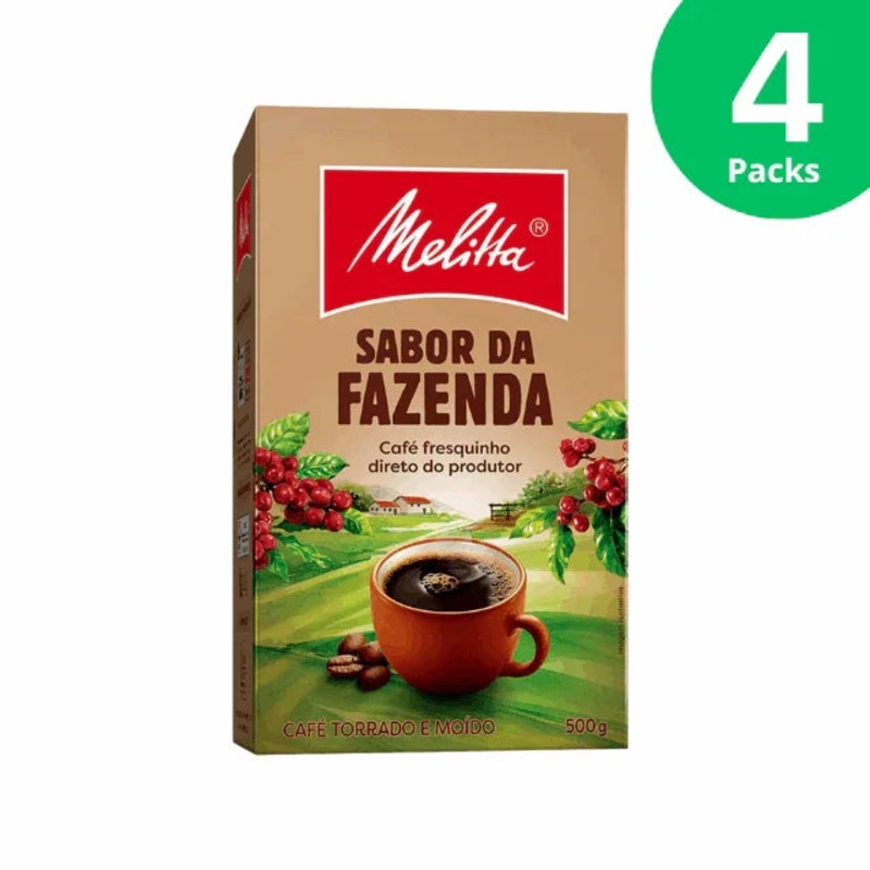 4-Pack Melitta Sabor da Fazenda Ground Coffee – 4 x 500g (17.6 oz)