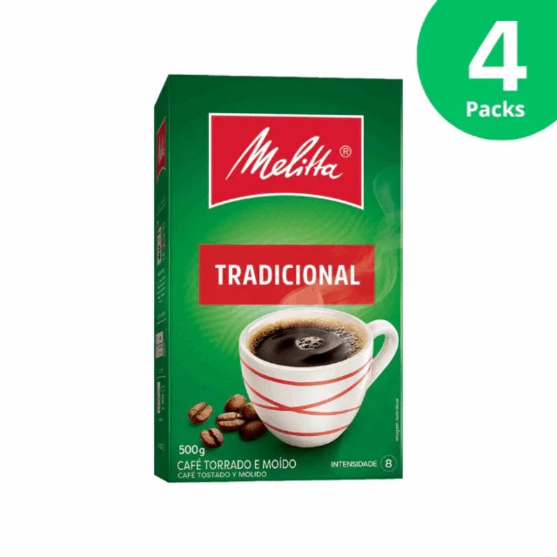 4-Pack Melitta Traditional Ground Coffee – 4 x 500g / 17.6 oz