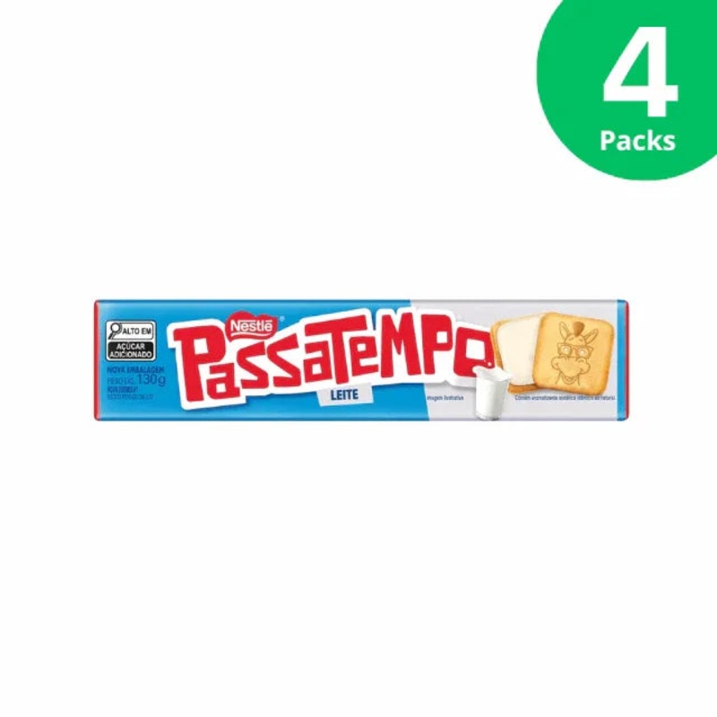 4-Pack Nestl Passatempo Milk-Filled Biscuit – 4 x 130g (4.59 oz)