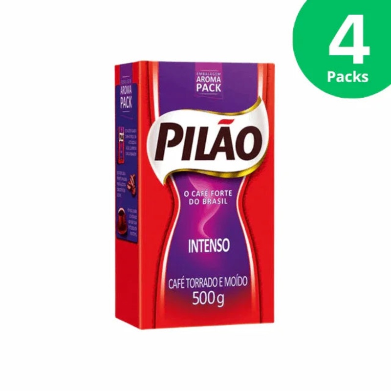 4-Pack Pilo Intense Ground Coffee, Vacuum Packed – 4 x 500g (17.6 oz)