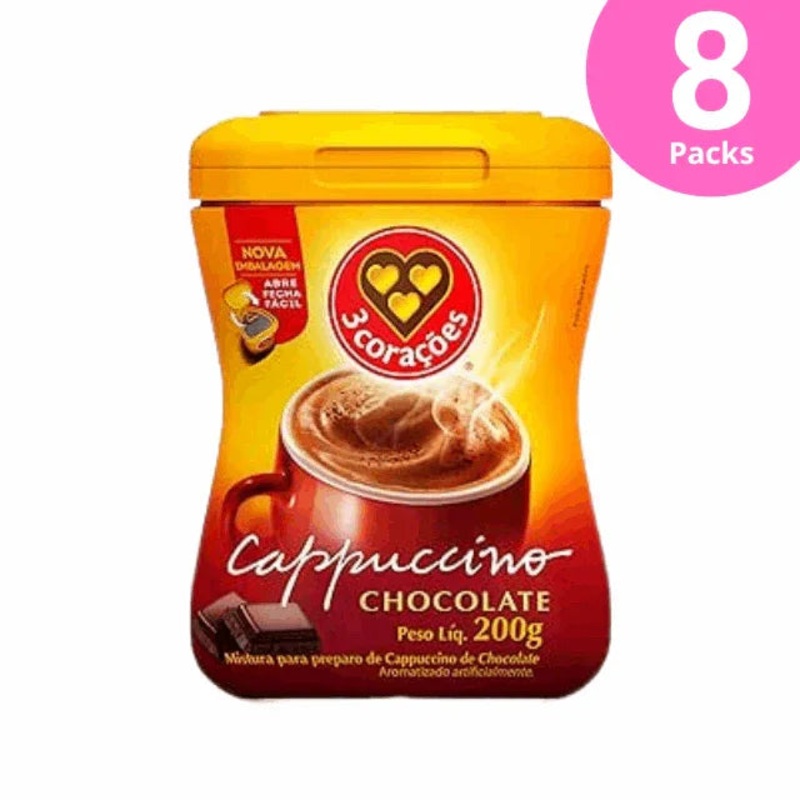 8-Pack 3 Coraes Cappuccino Chocolate Instant Mix – 8 x 200g (7.05 oz)