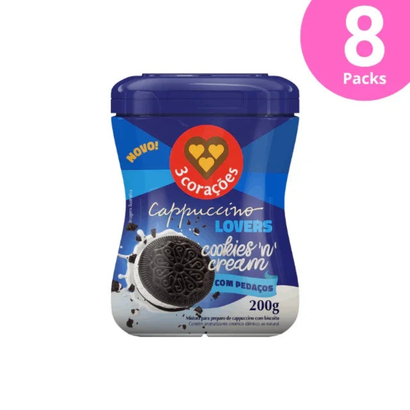 8-Pack 3 Coraes Cookies ‘n’ Cream Cappuccino Instant Mix – 8 x 200g (7.05 oz)