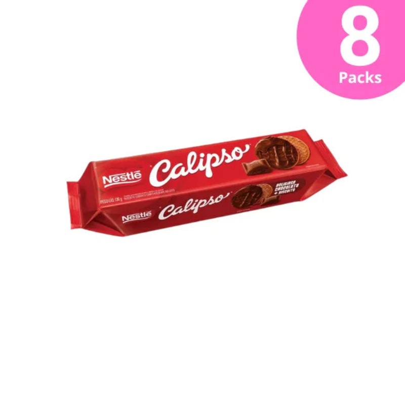 8-Pack CALIPSO Milk Chocolate Covered Cookies – 8 x 130g – Irresistible Sweet Treat – Nestl