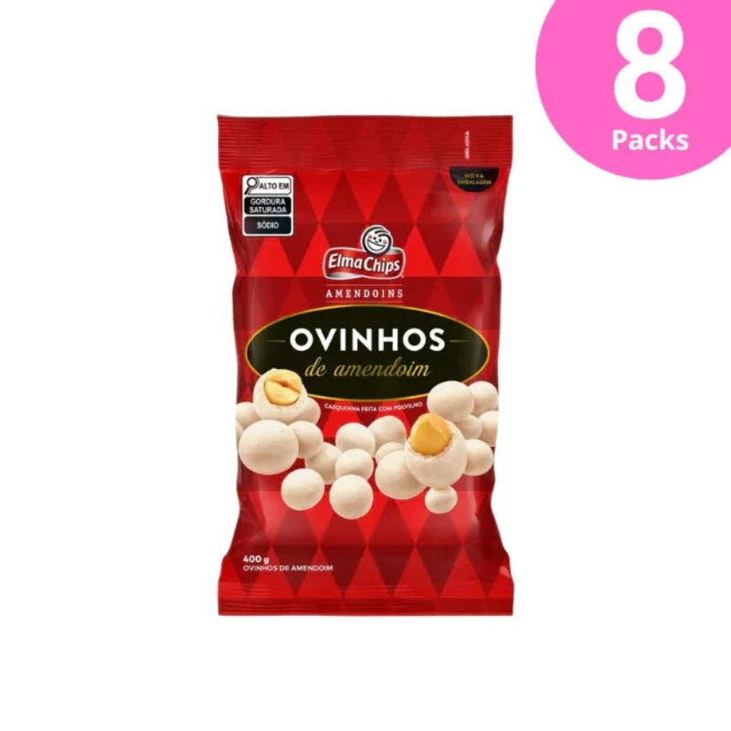 8-Pack Elma Chips Peanut Eggs / Ovinhos de Amendoim – 8 x 400g (14.1oz)