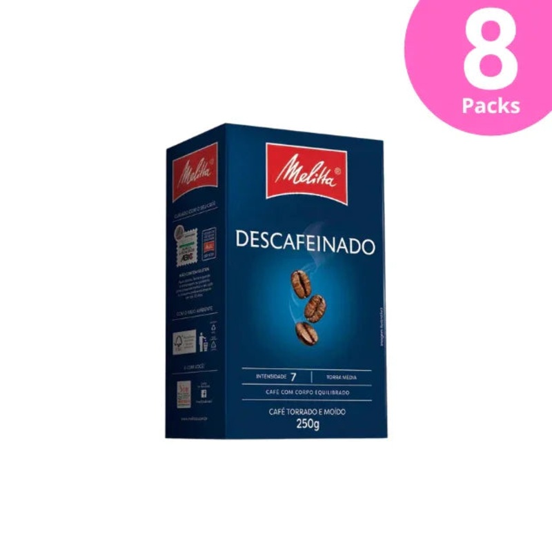 8-Pack Melitta Decaffeinated Ground Coffee – 8 x 250g (8.8 oz)
