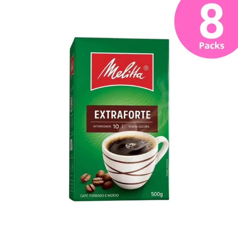 8-Pack Melitta Extra Forte/Strong Ground Coffee – 8 x 500g / 17.6 oz
