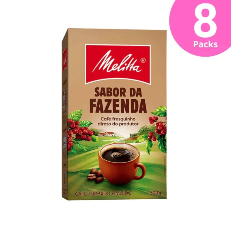 8-Pack Melitta Sabor da Fazenda Ground Coffee – 8 x 500g (17.6 oz)