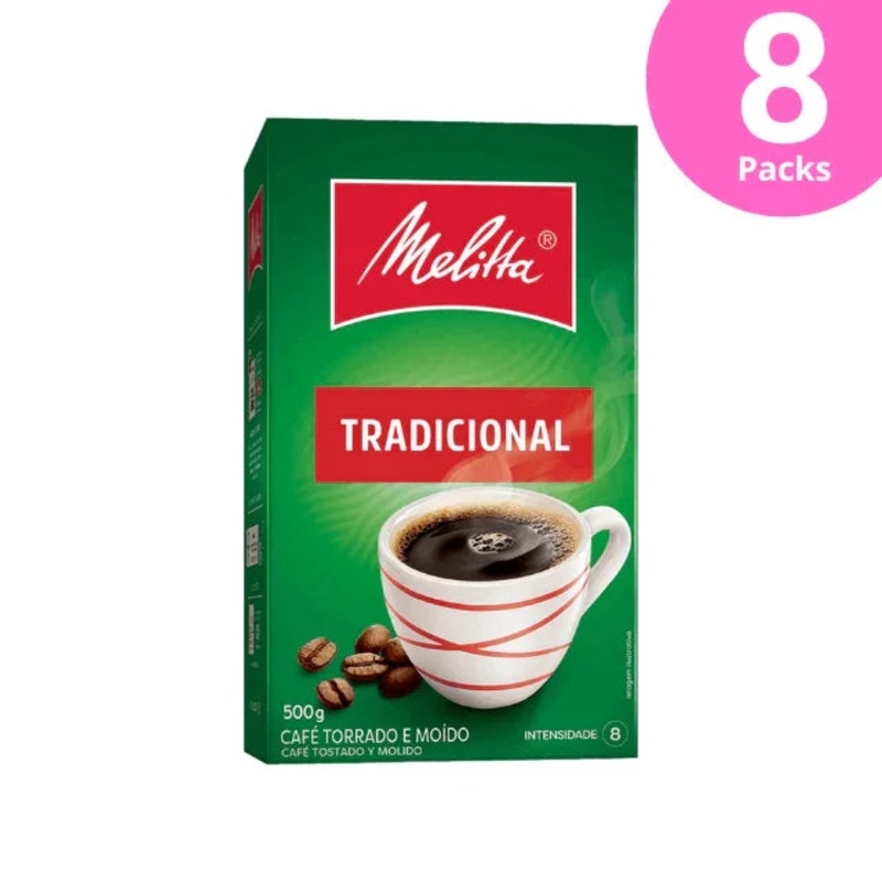 8-Pack Melitta Traditional Ground Coffee – 8 x 500g / 17.6 oz