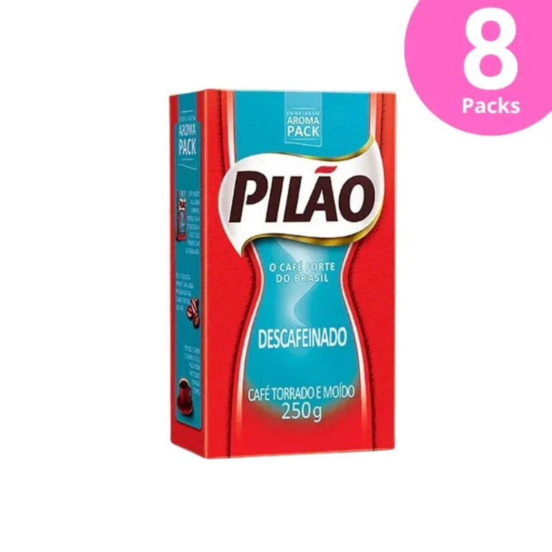 8-Pack Pilo Decaf Ground Coffee – 8 x 250g (8.8 oz) Vacuum Pack