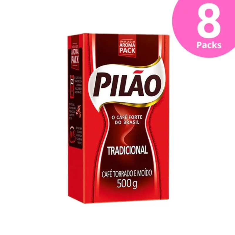 8-Pack Pilo Traditional Ground Coffee – 8 x 500g (17.6 oz)