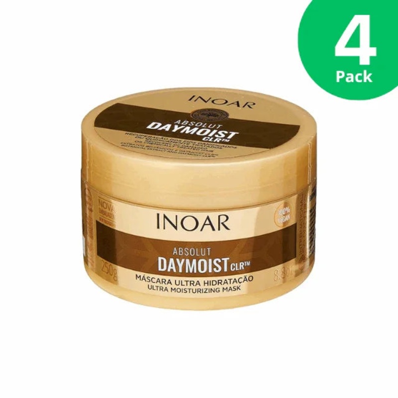 4-Pack Inoar Absolut DayMoist CLR Ultra Moisturizing Hair Mask – 4 x 250g (8.8oz)