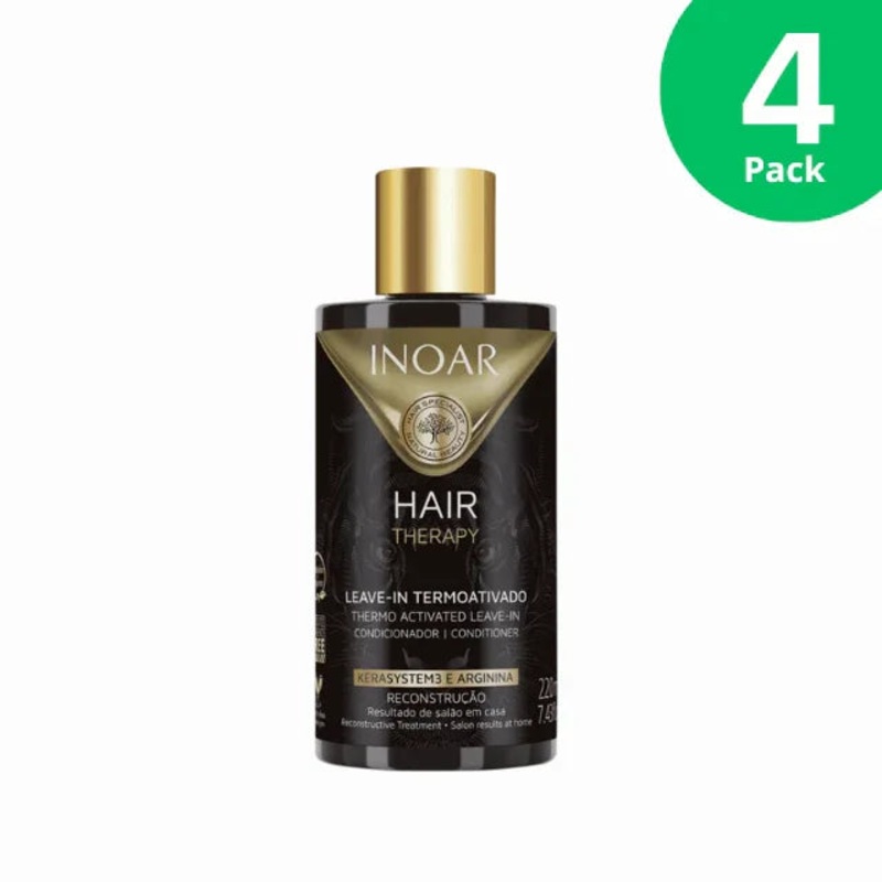 4-Pack Inoar Hair Therapy Leave-In – 4 x 220ml (7.43 oz)