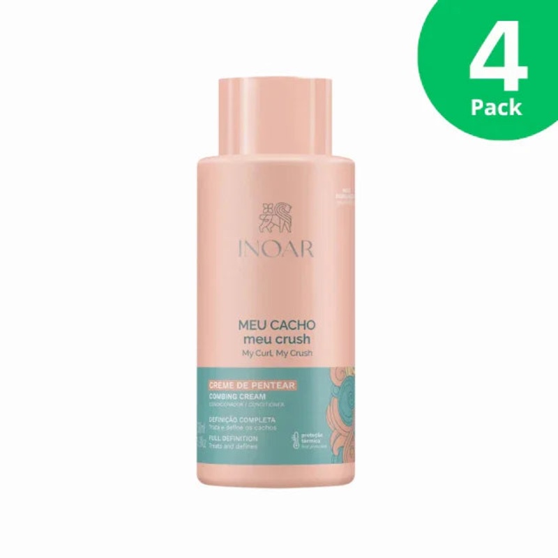 4-Pack Inoar Meu Cacho, Meu Crush – Combing Cream – 4 x 500ml (16.9 fl. oz.)
