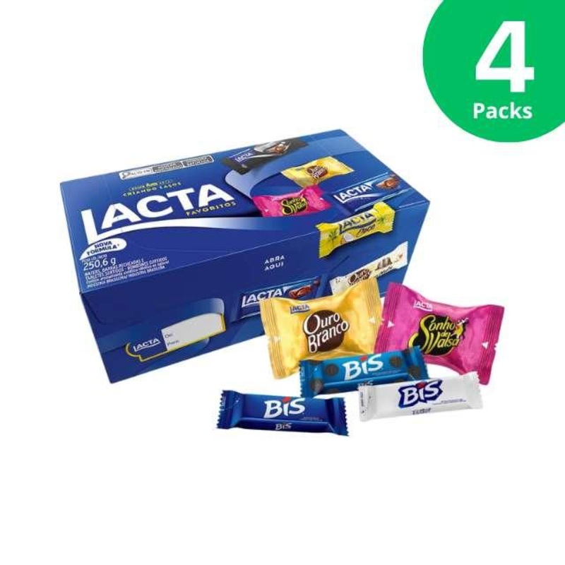 4-Pack Lacta Assorted Chocolates Favorites Gift Box – 4 x 250.6g (8.83 oz)